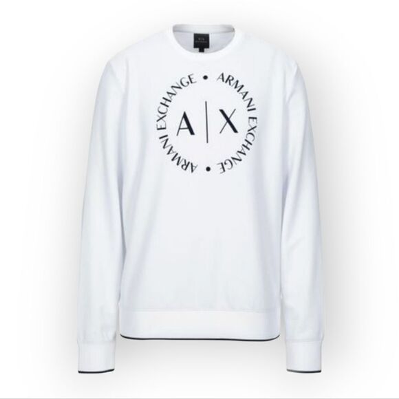 Armani Exchange Logo White Sweatshirt Size M